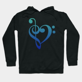 Treble Clef Bass Heart Hoodie